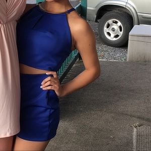 Royal blue formal dress two piece attached xs